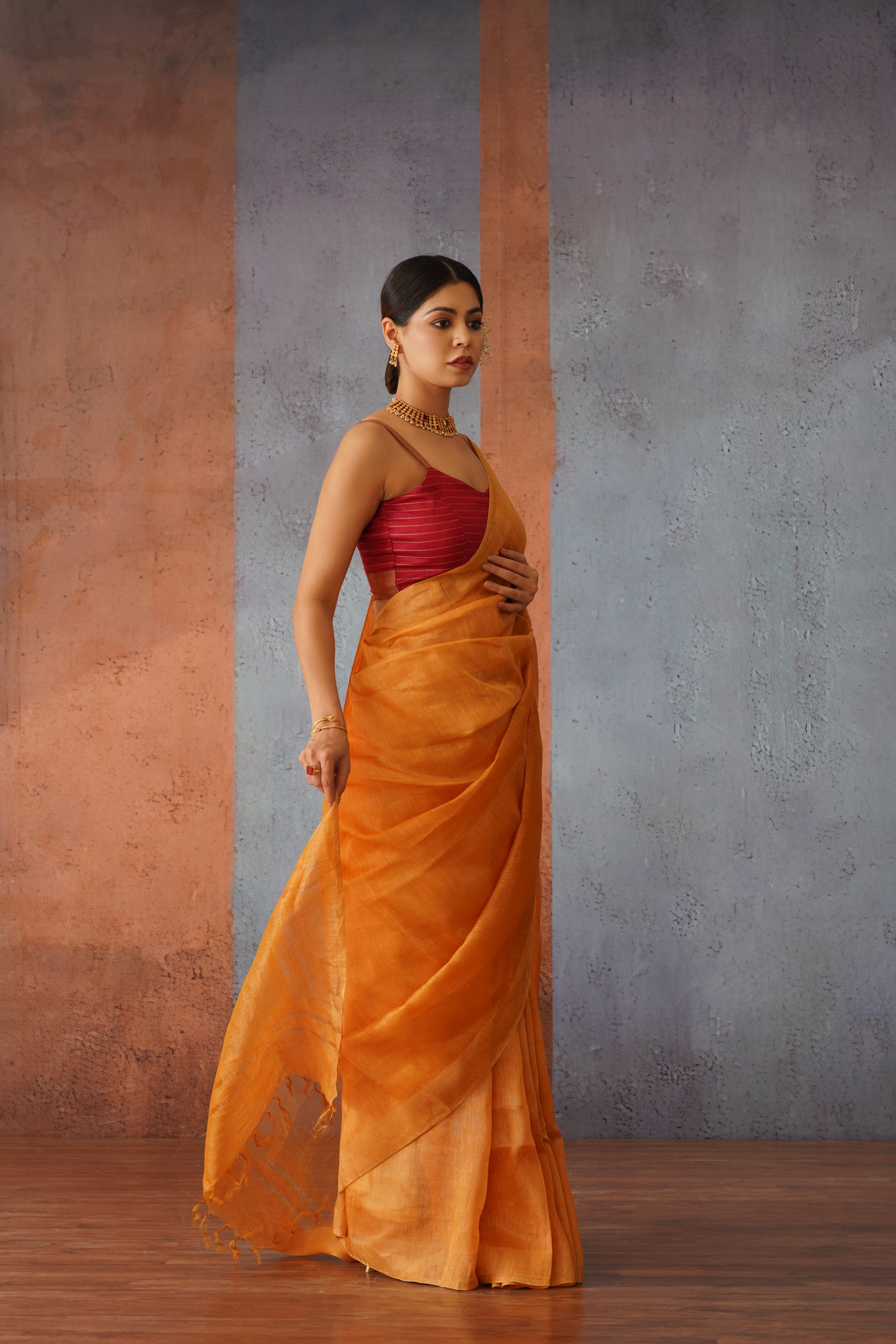 Buy Rust Orange Banarasi Saree online-Karagiri – Karagiri Global