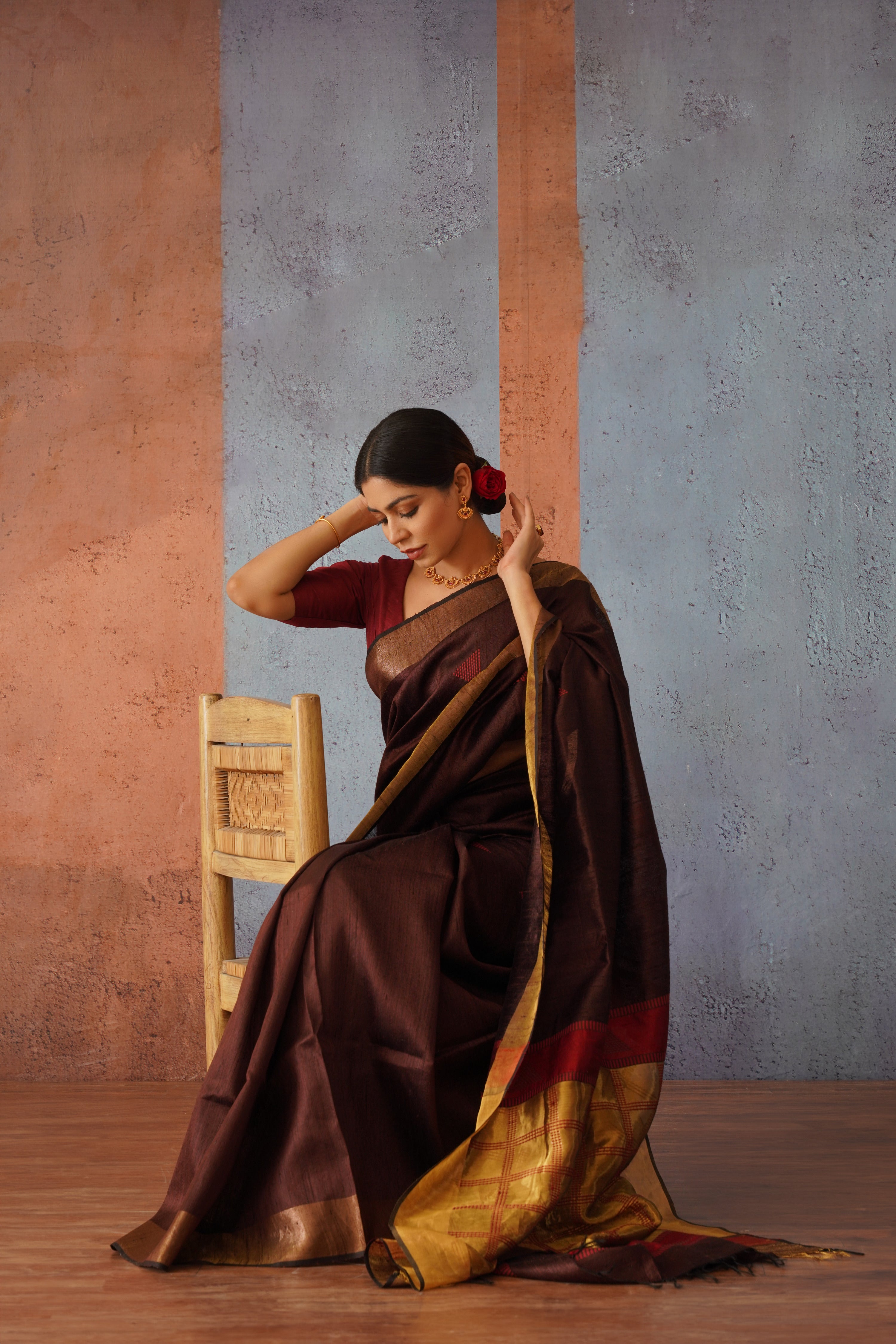 Buy Brown Sarees for Women by Juhi Collection Online | Ajio.com