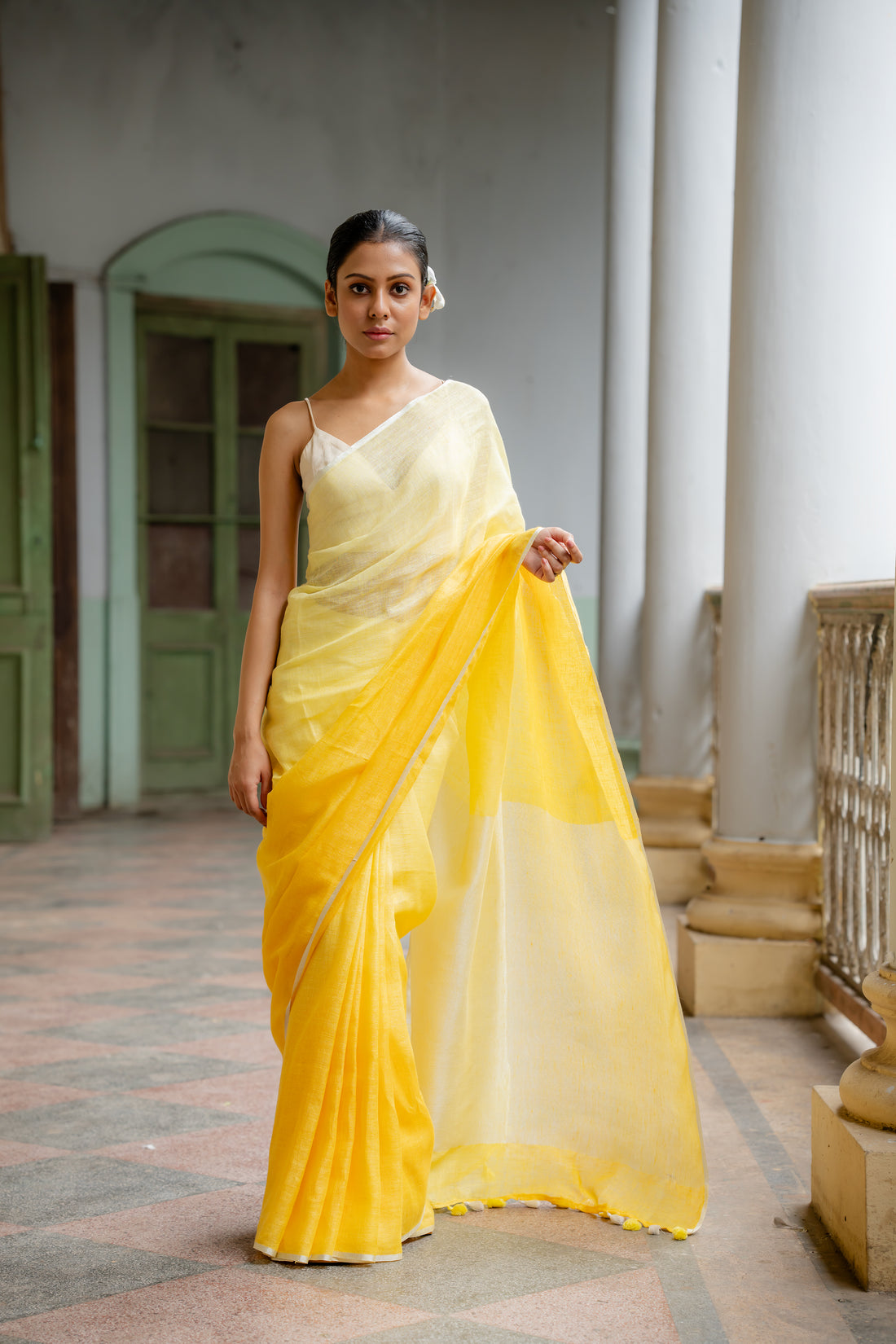 Sun Kissed Beauty Linen Sari