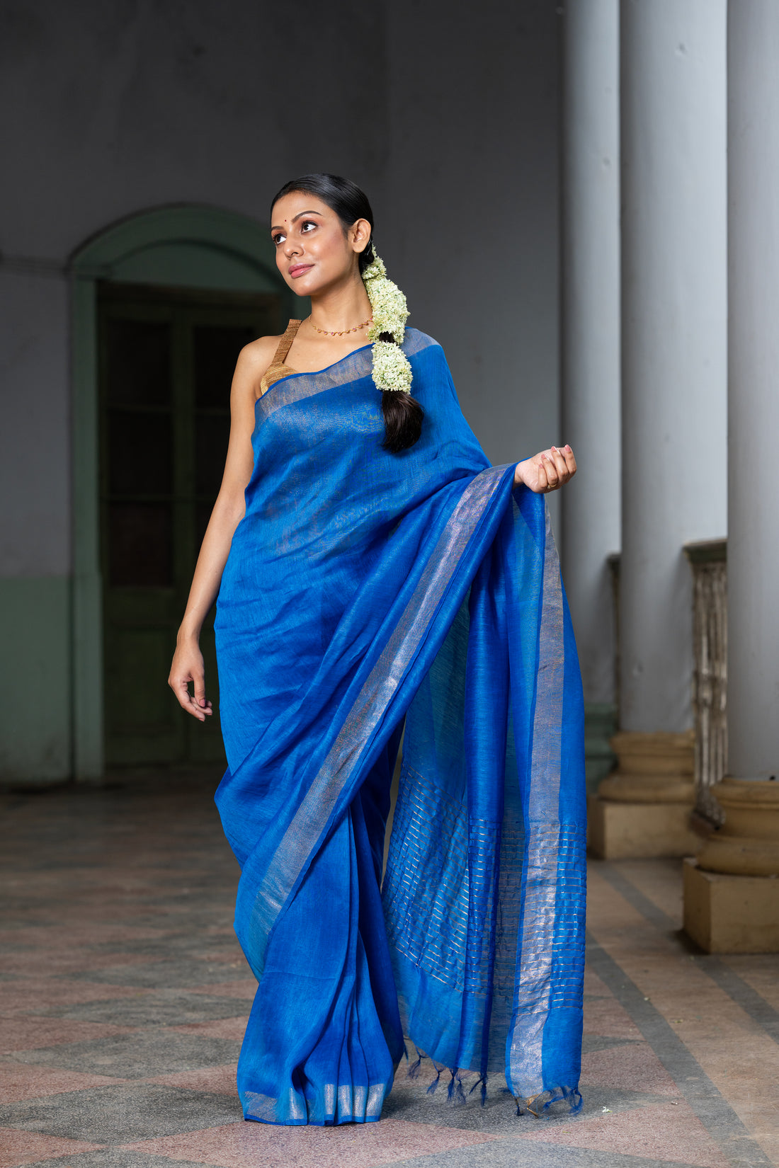 Neelima Linen Silk Sari