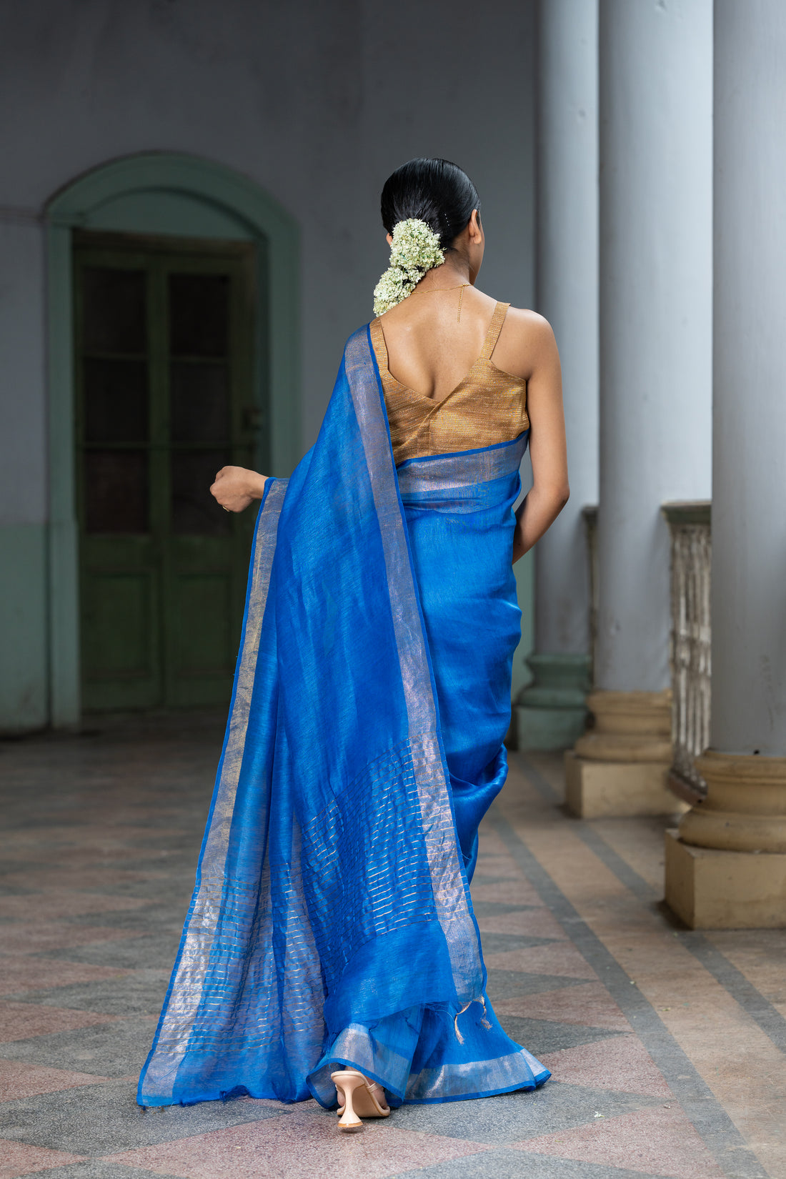 Neelima Linen Silk Sari