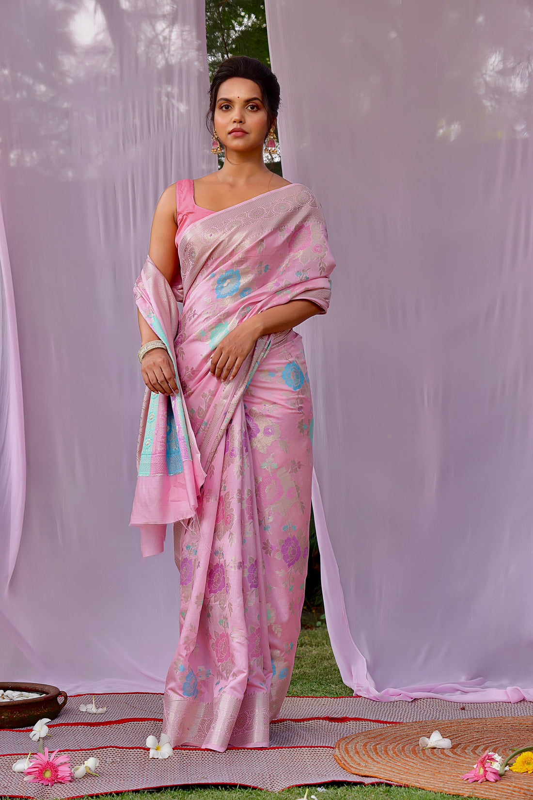 Lavanya Pink Banarsi Silk Saree