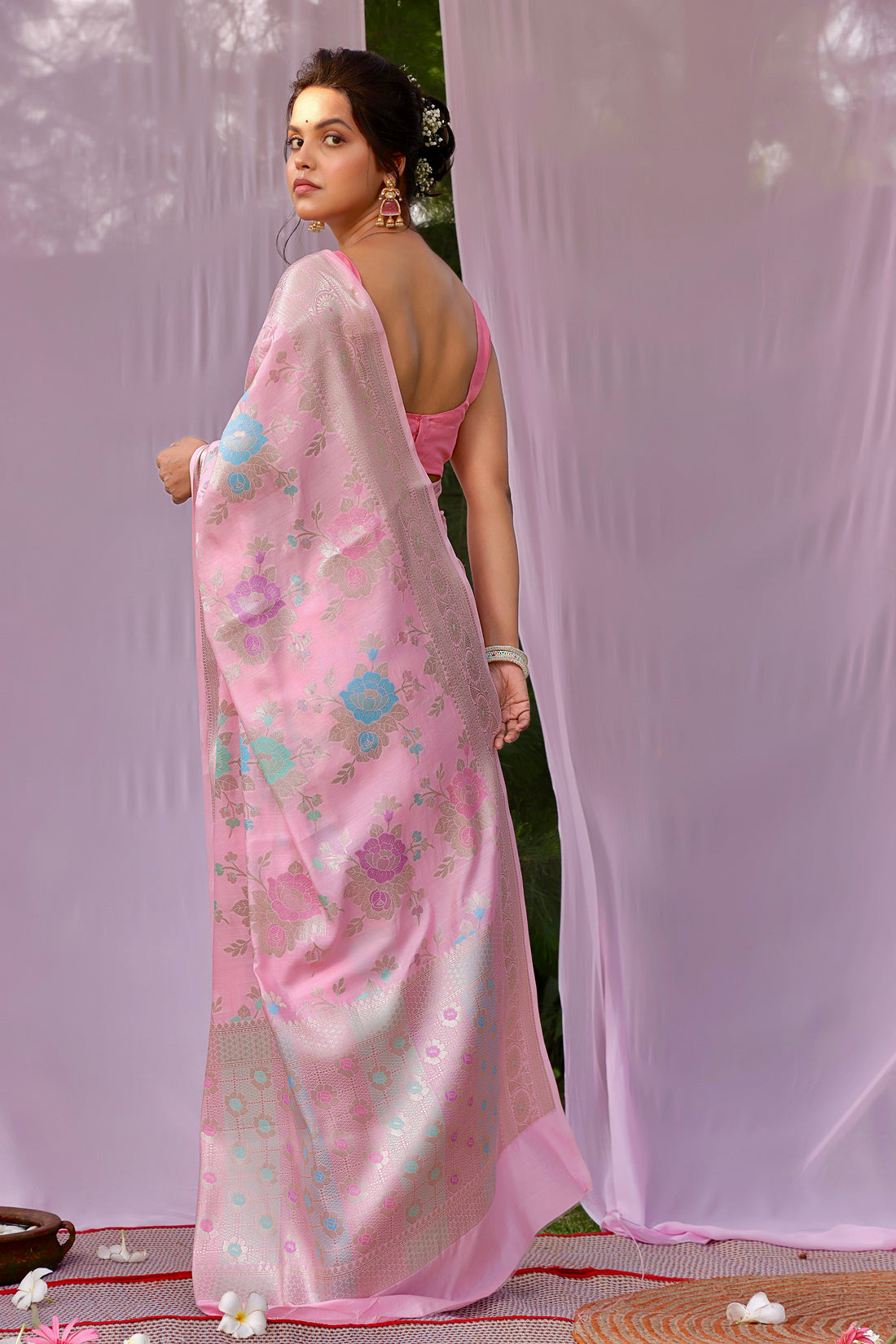 Lavanya Pink Banarsi Silk Saree