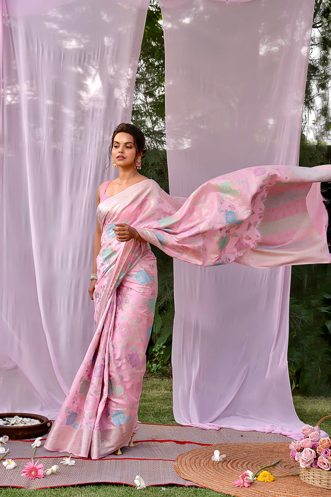 Lavanya Pink Banarsi Silk Saree