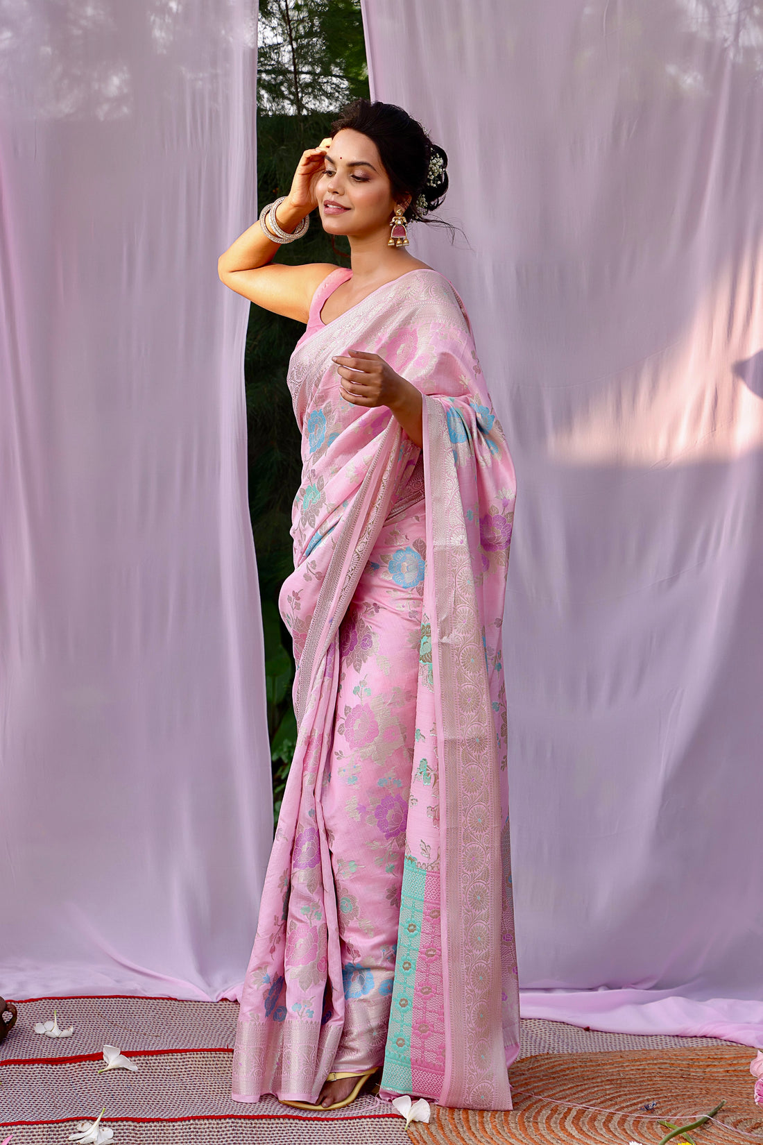 Lavanya Pink Banarsi Silk Saree