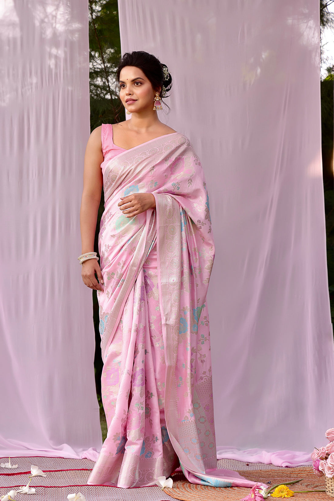 Lavanya Pink Banarsi Silk Saree