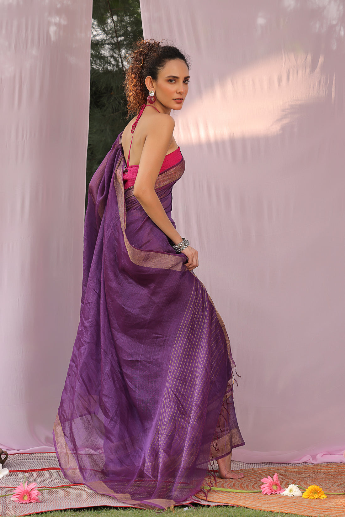 Jamuni Linen Silk Saree