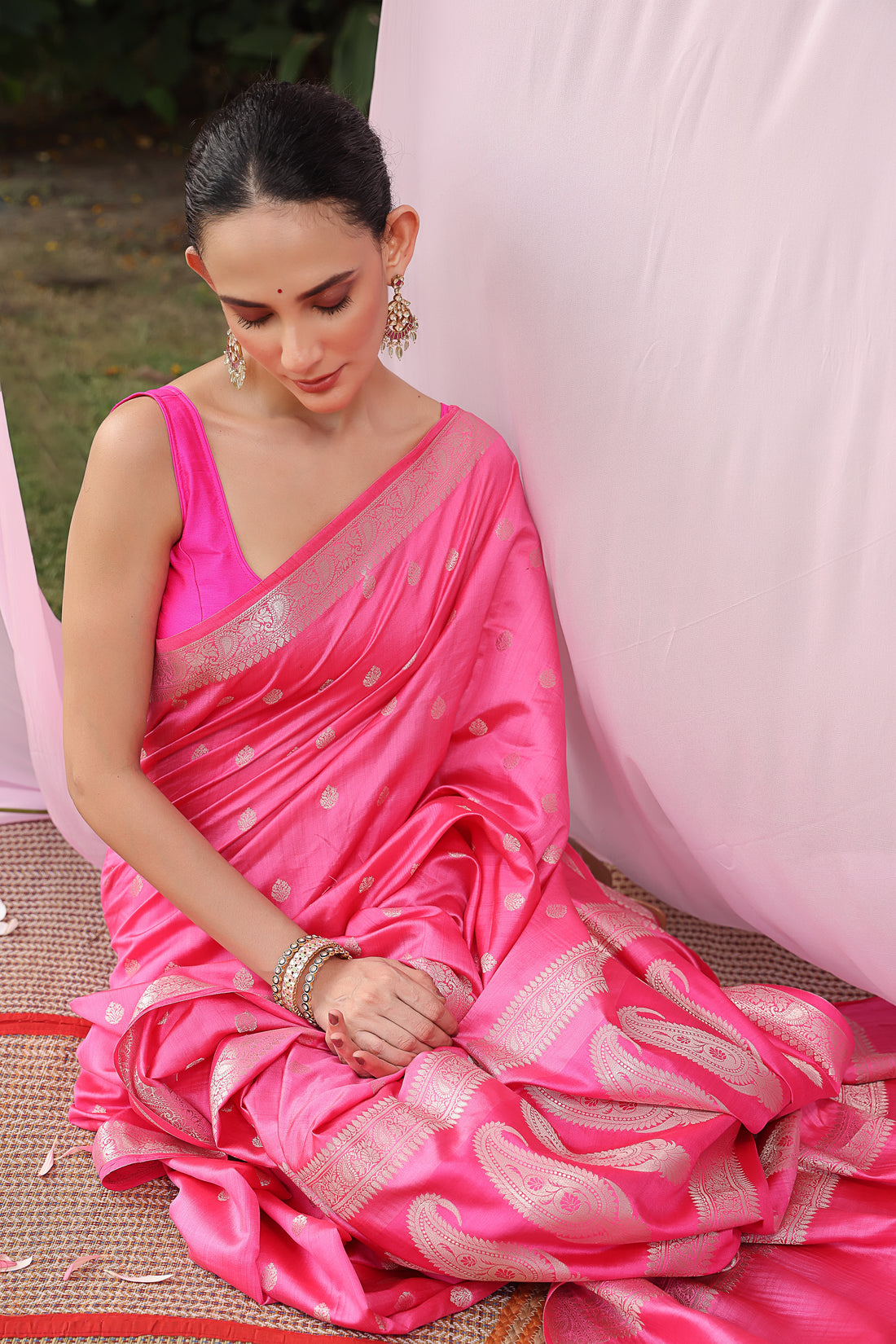 Pink Elegance Banarasi Silk Saree