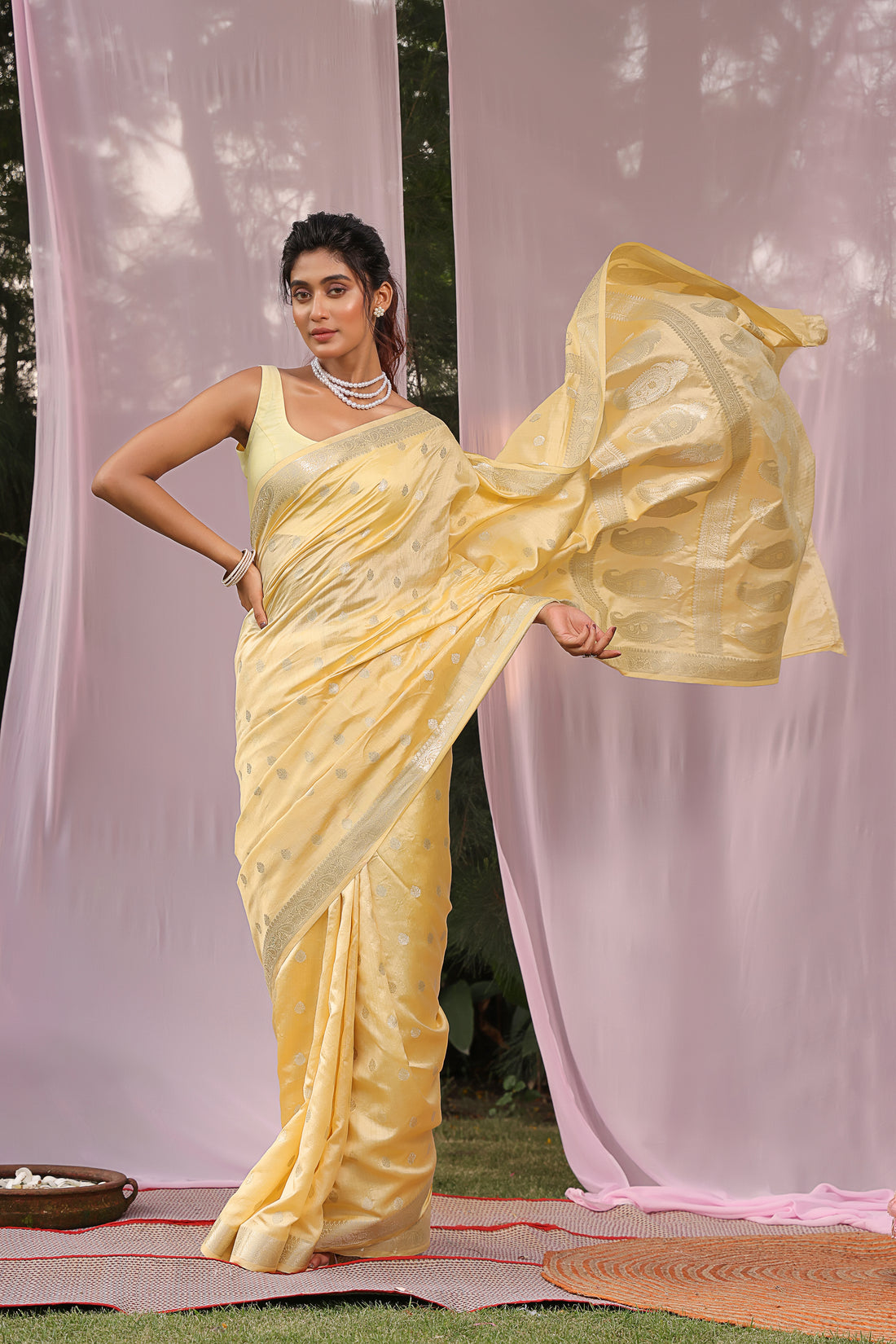 Sunshine Shadow Banarsi Silk Saree