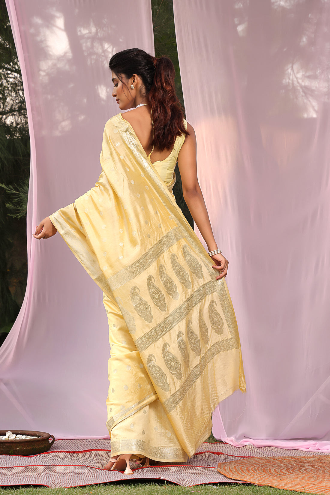 Sunshine Shadow Banarsi Silk Saree