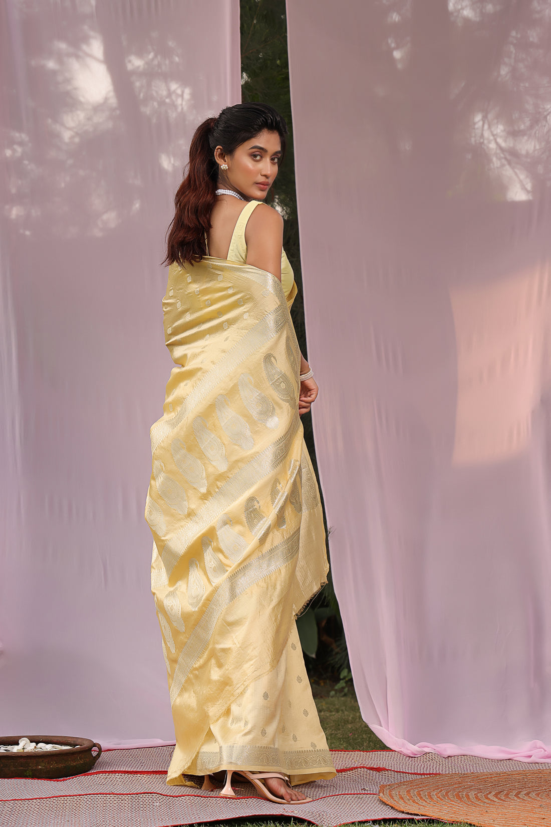 Sunshine Shadow Banarsi Silk Saree