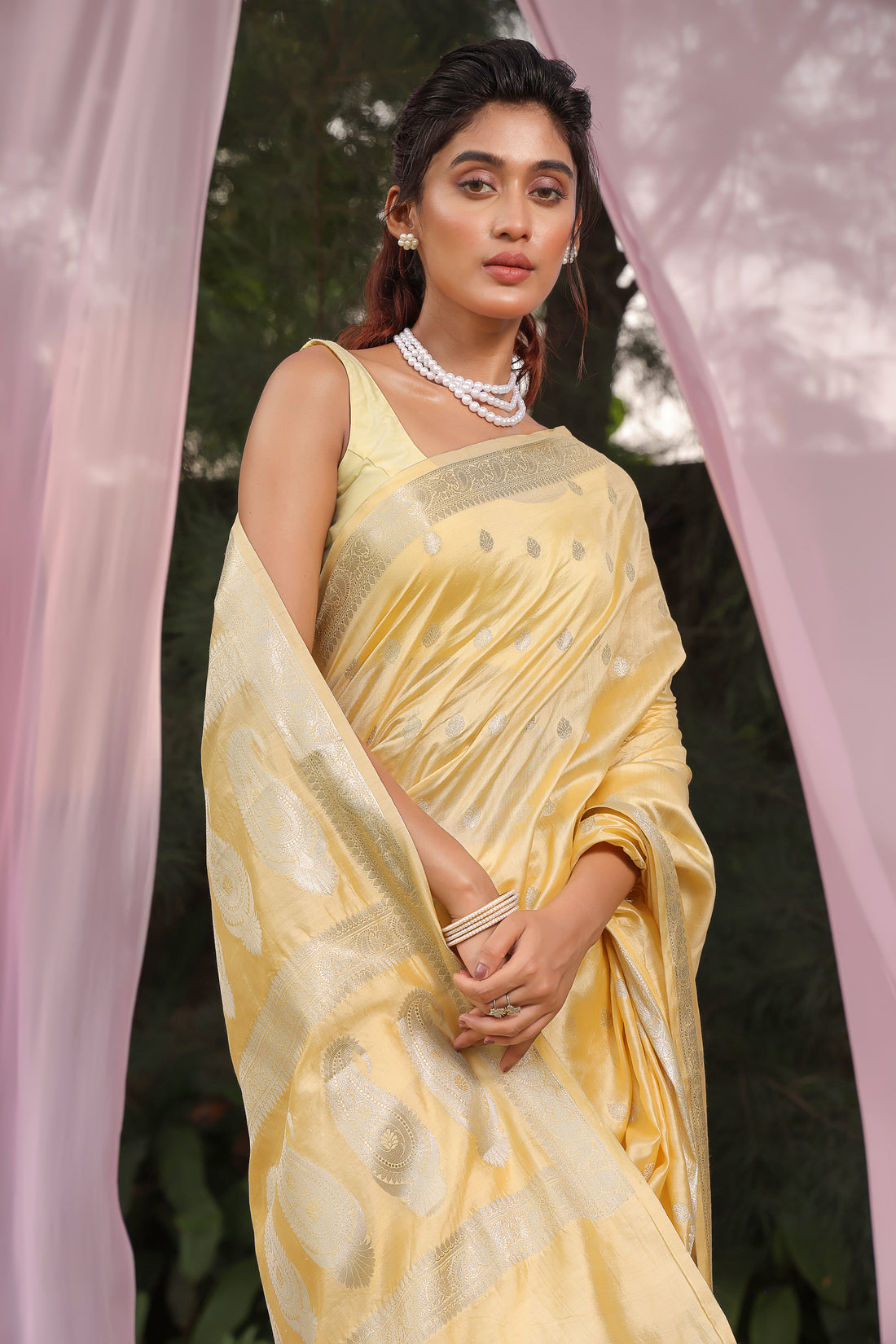 Sunshine Shadow Banarsi Silk Saree