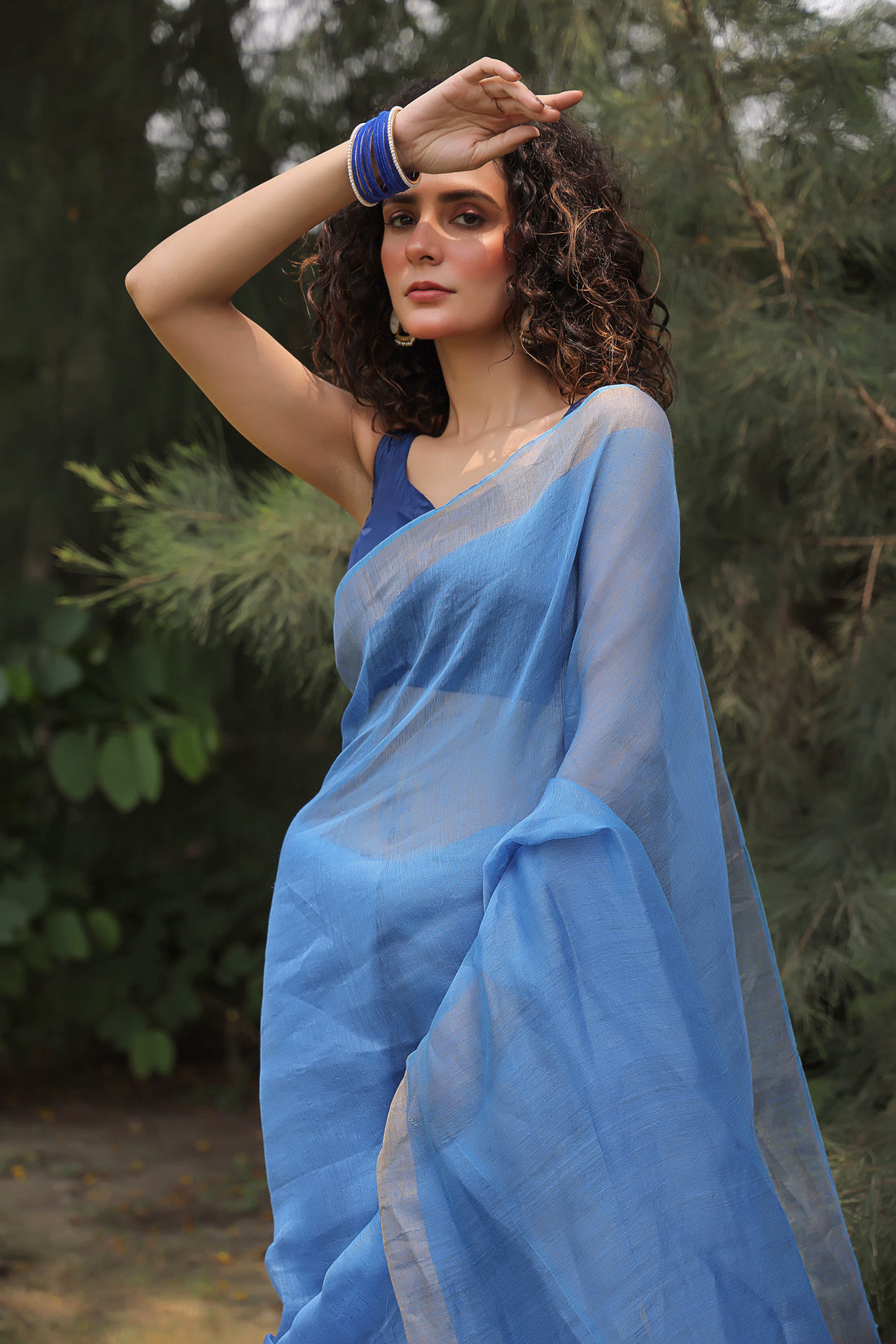 Ragini Linen Silk Sari