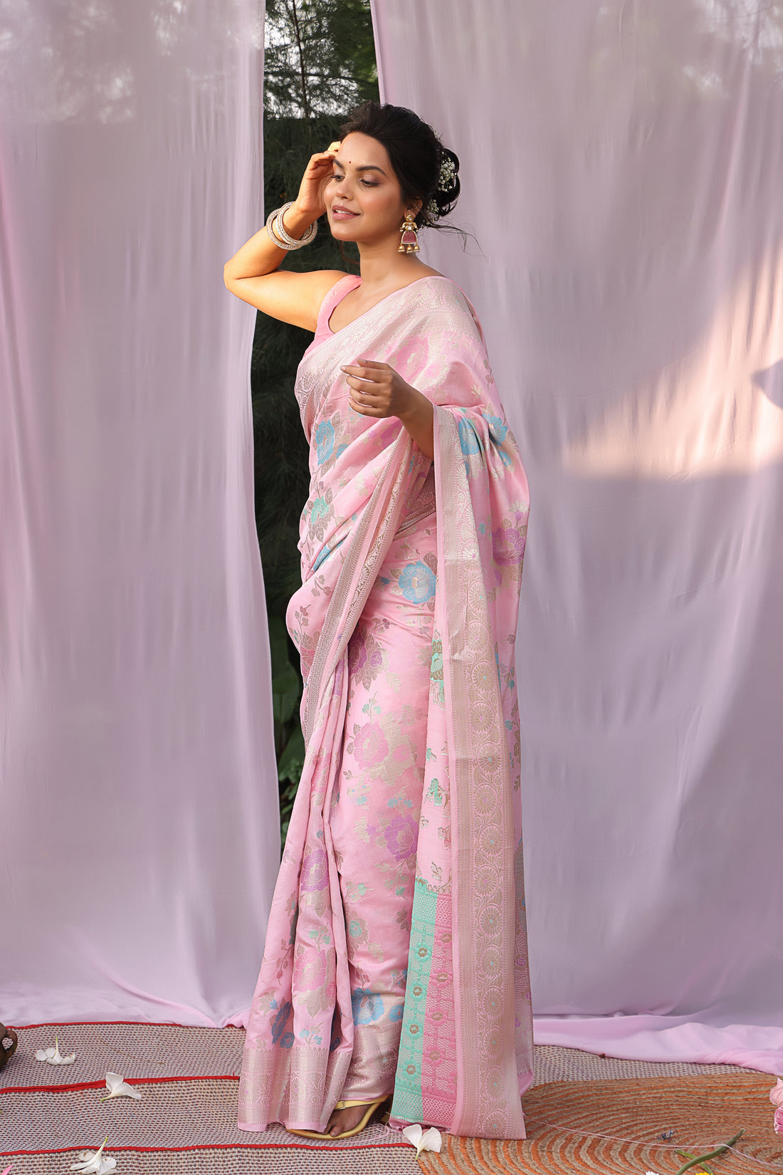 Lavanya Pink Banarsi Silk Saree