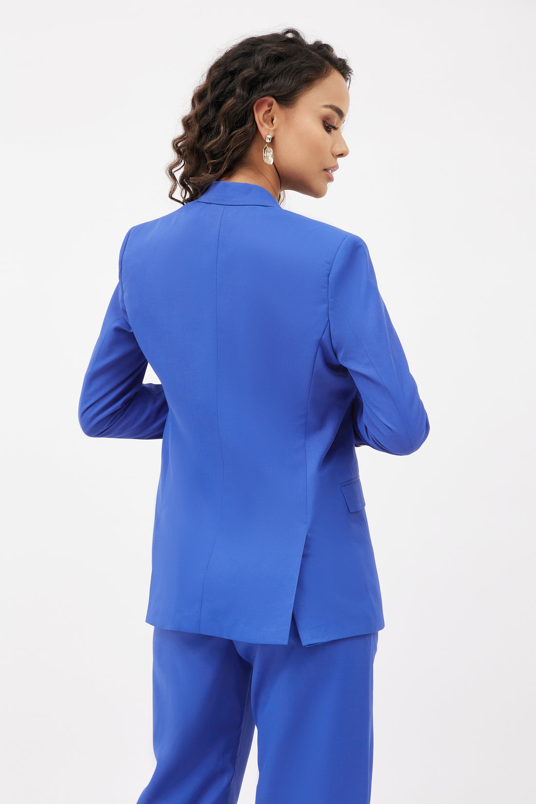 Classic Linen Blazer Set - Royal Blue