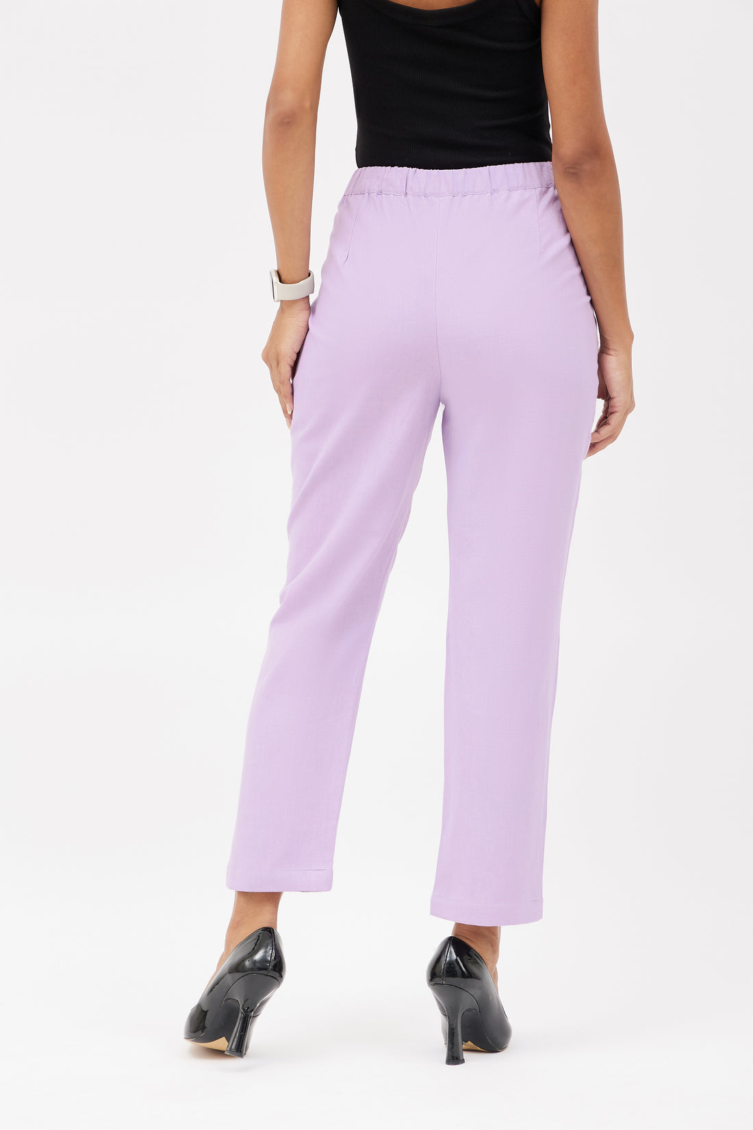 Classic Linen Trousers - Lilac