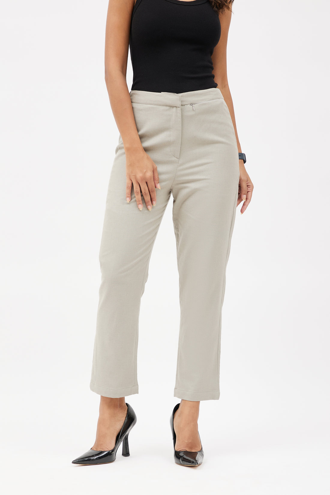 Classic Linen Trousers - Grey