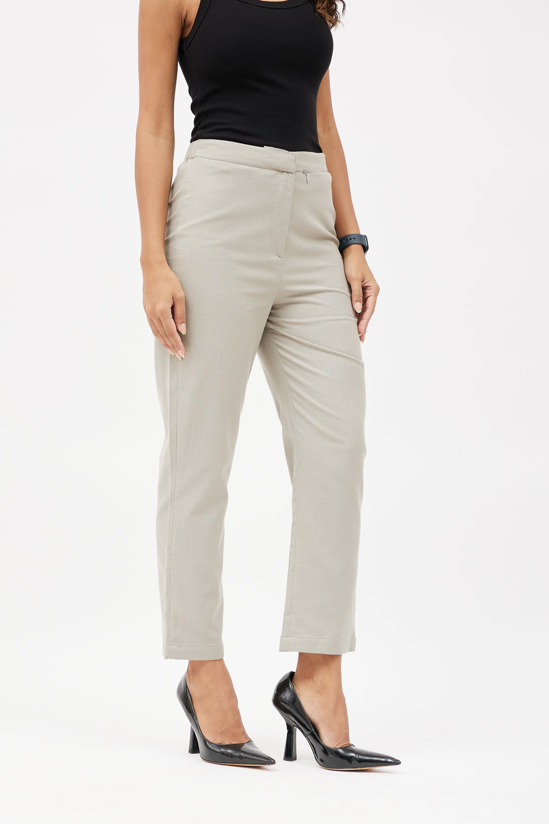 Classic Linen Trousers - Grey