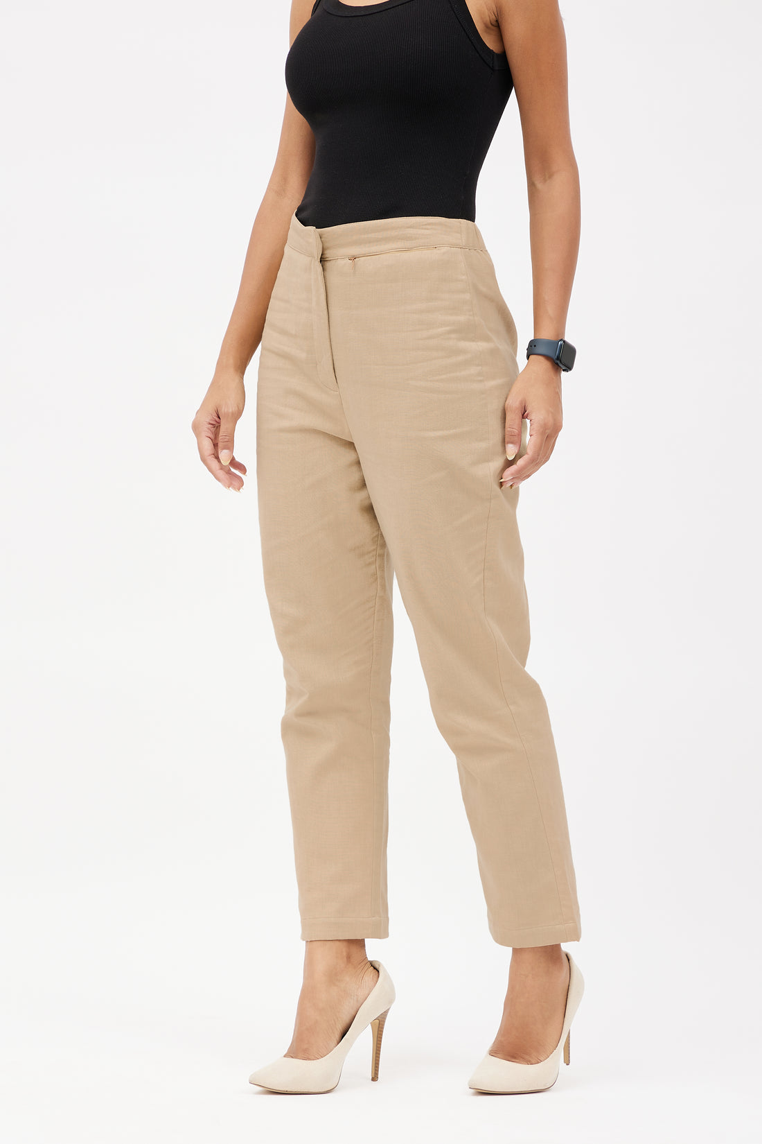 Classic Linen Trousers - Beige