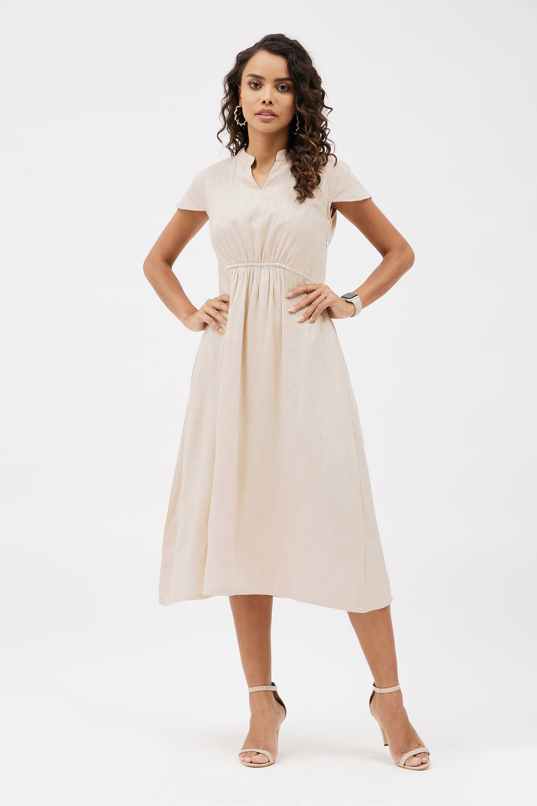 Classic Linen Dress - Beige