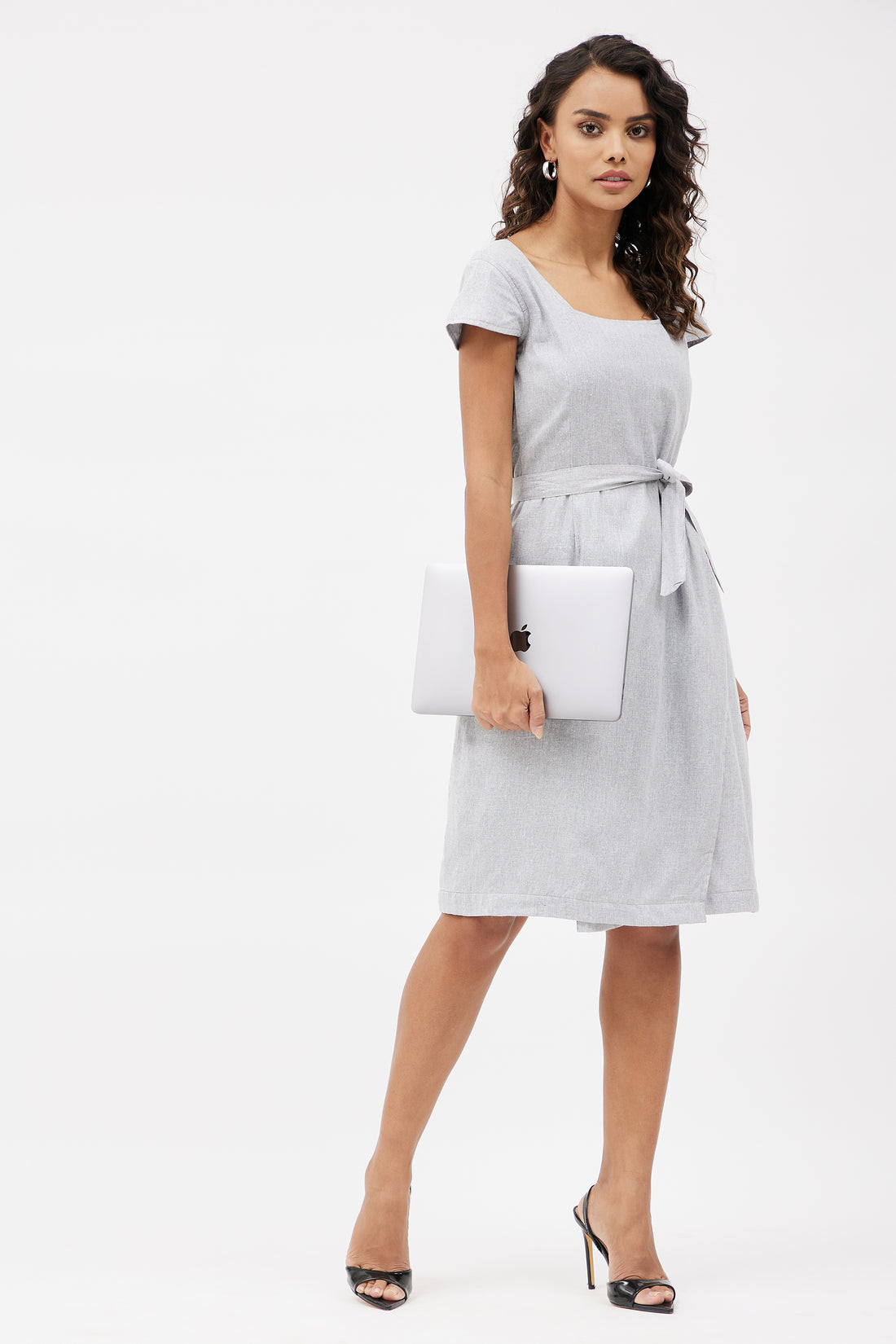 Classic Linen Dress - Grey