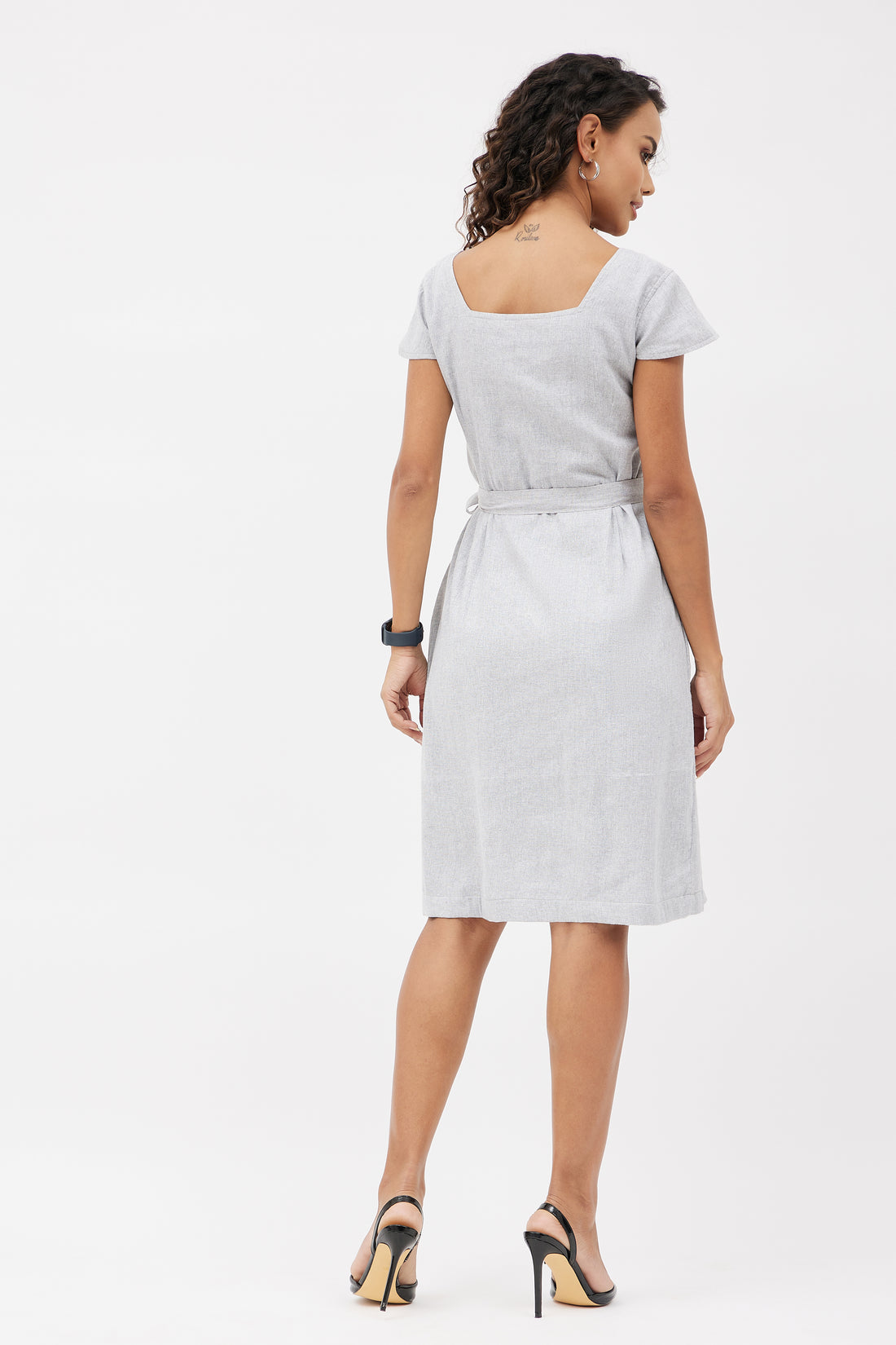 Classic Linen Dress - Grey