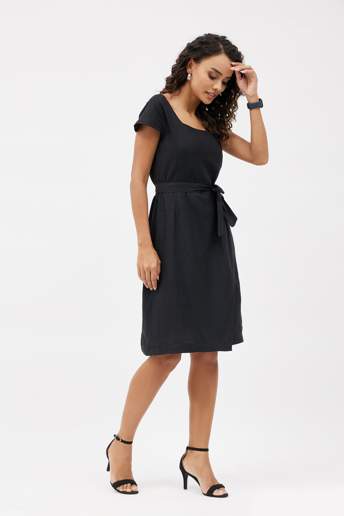 Classic Linen Dress - Black