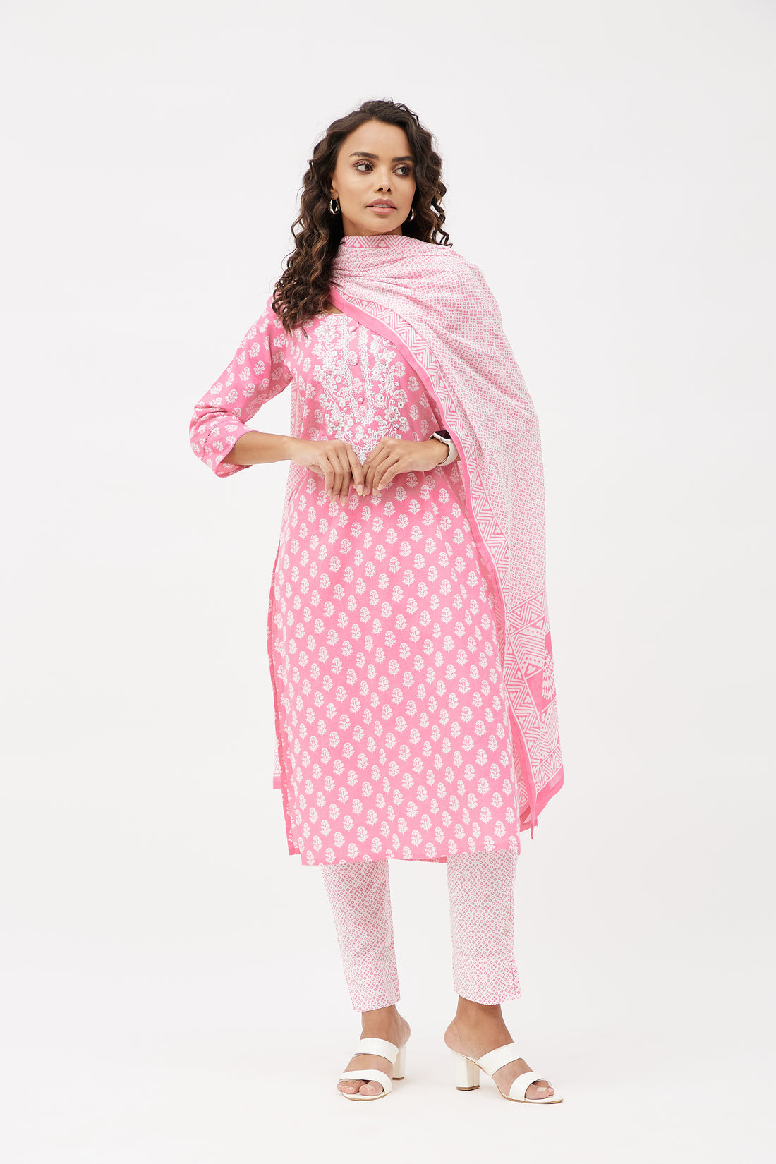 Elegant Salwar Suit for Work - Pink (Set of 3)