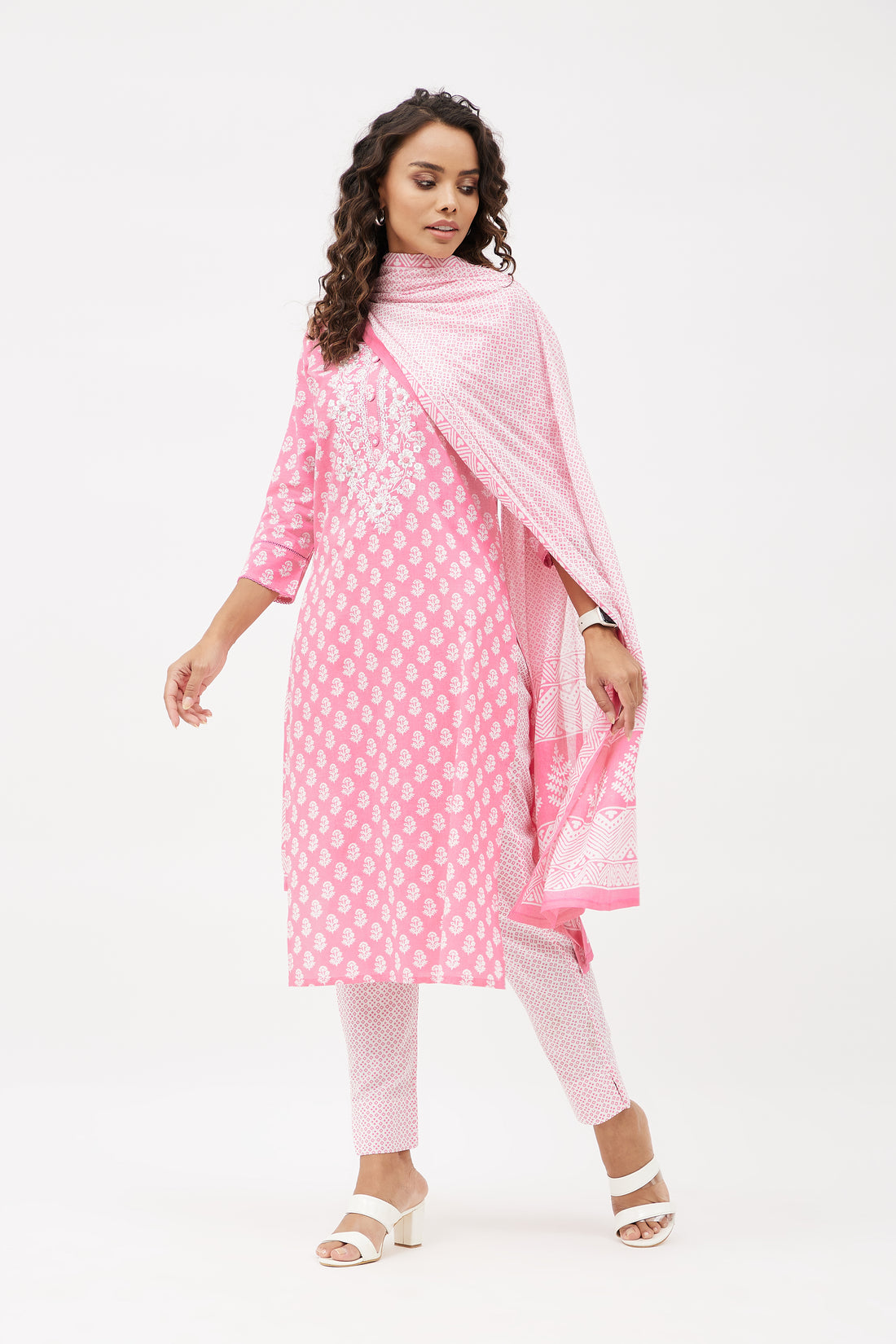 Elegant Salwar Suit for Work - Pink (Set of 3)