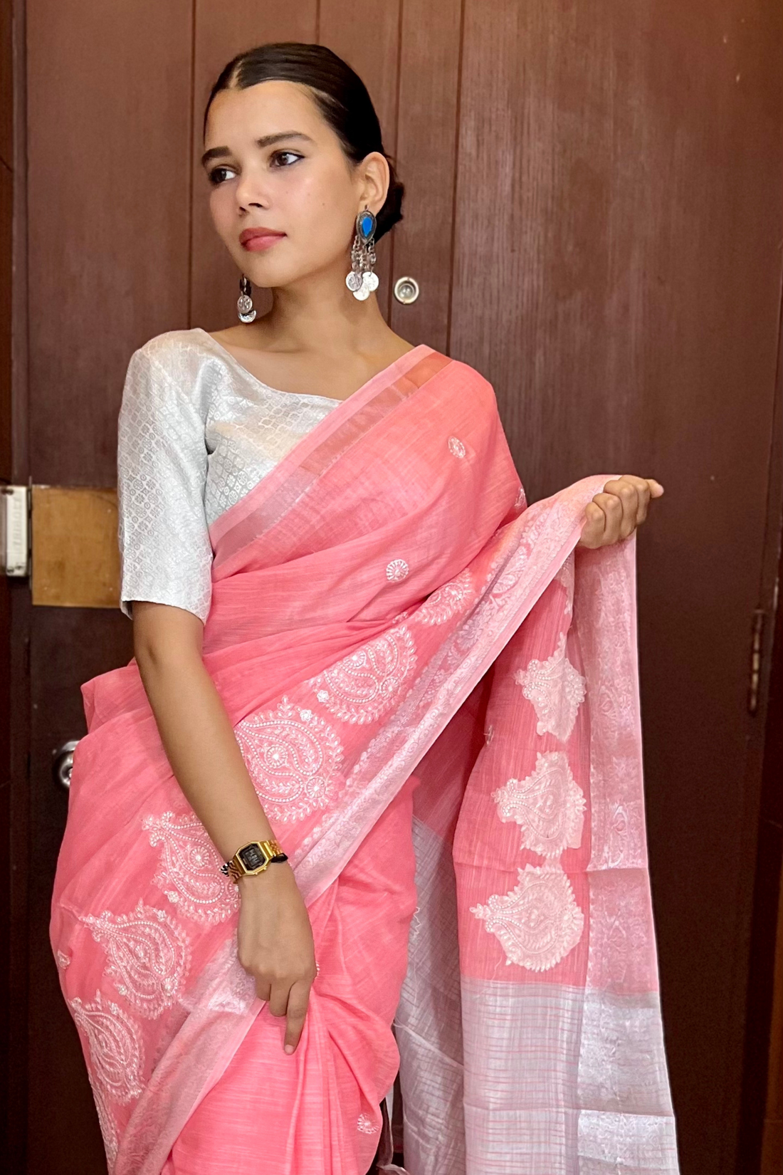 Gulabo Linen Cotton Sari