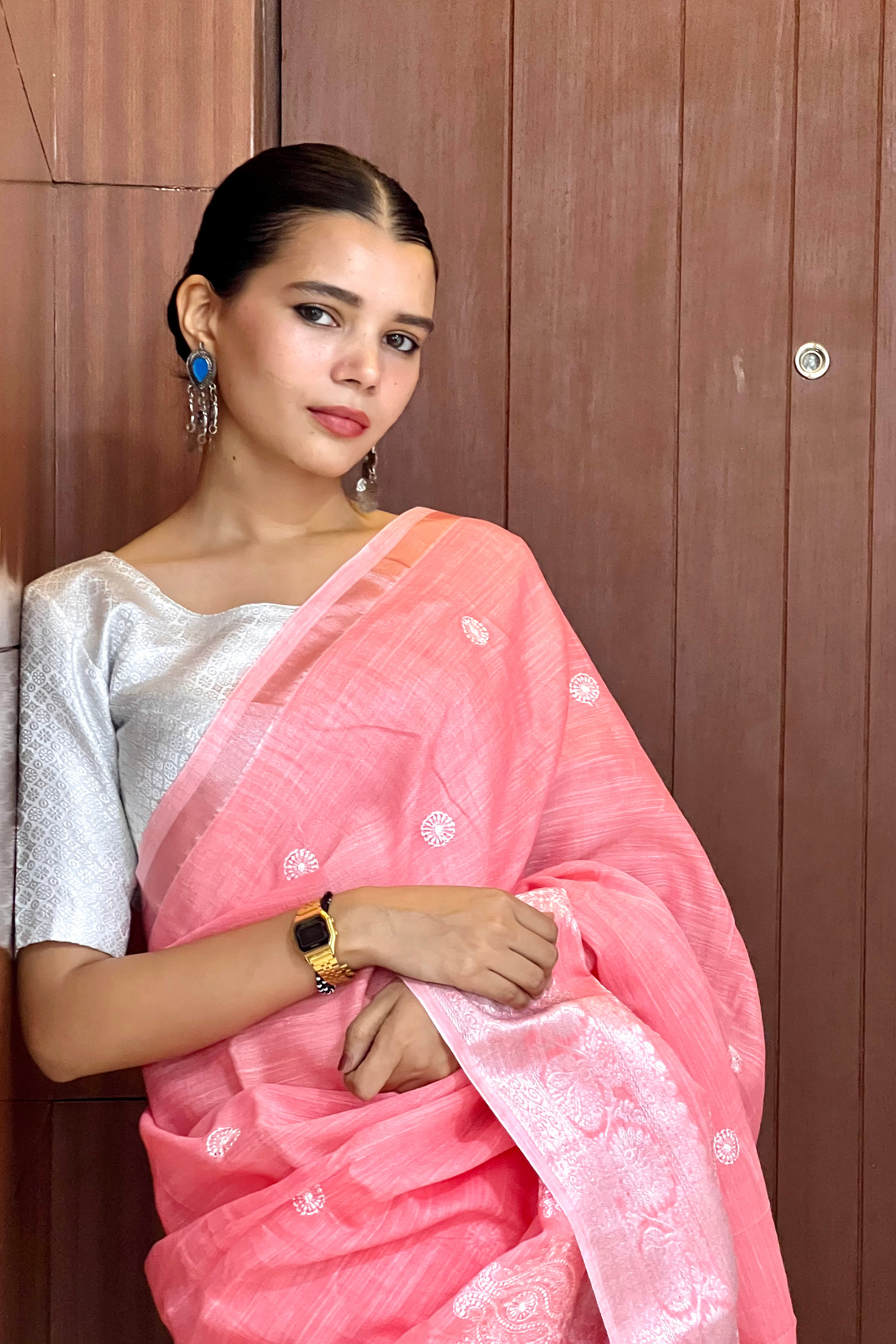 Gulabo Linen Cotton Sari