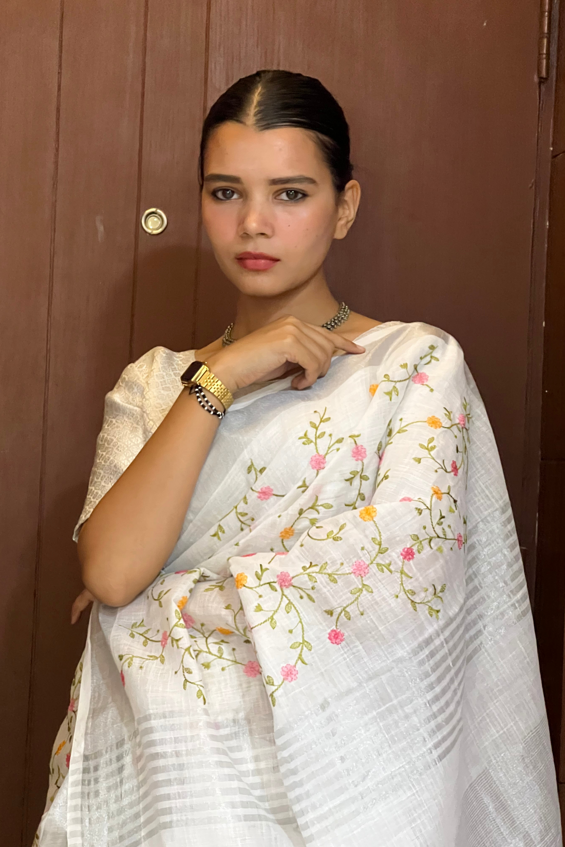 Jasmine Linen Sari