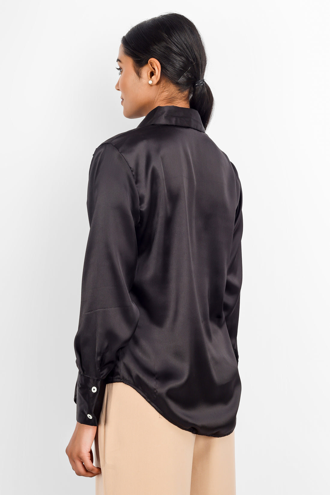 Classic Satin Shirt - Black