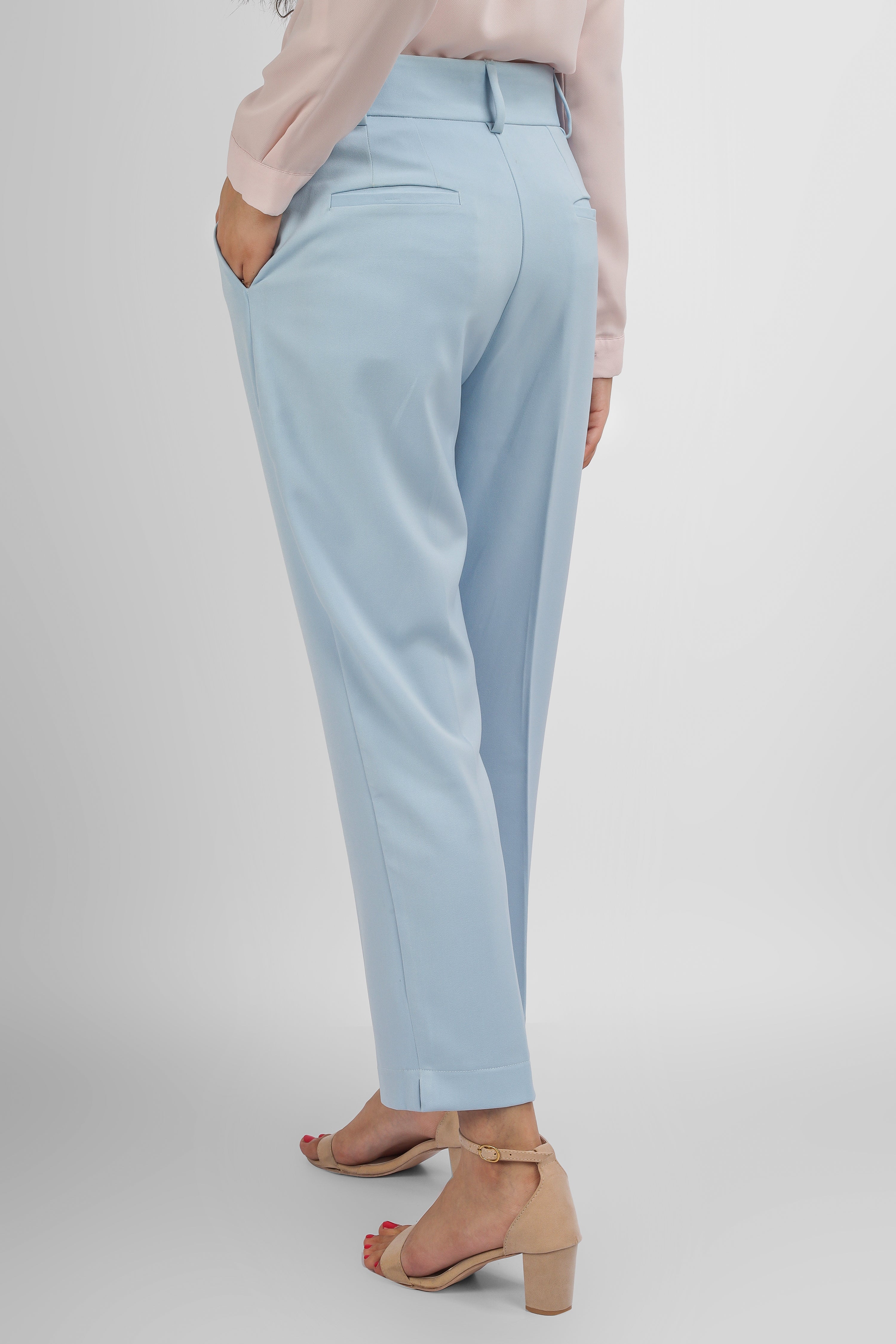 Priya Point Regular Fit Women Sky Blue Trouser