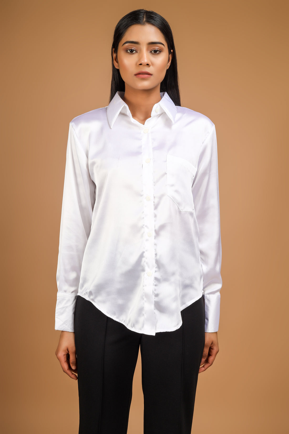 Classic Satin Shirt - White