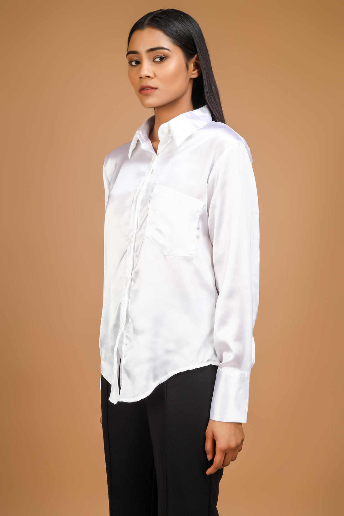 Classic Satin Shirt - White